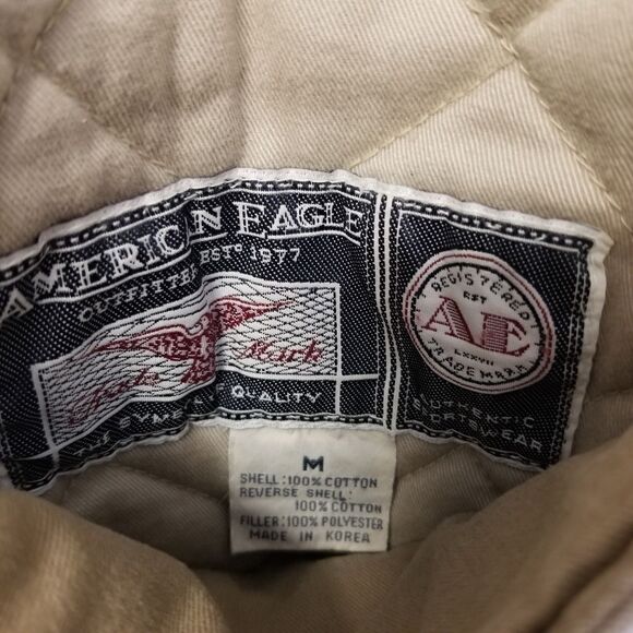 Vintage 90s y2k American Eagle Reversible Blue Plaid Khaki Vest Size Medium - Picture 7 of 9